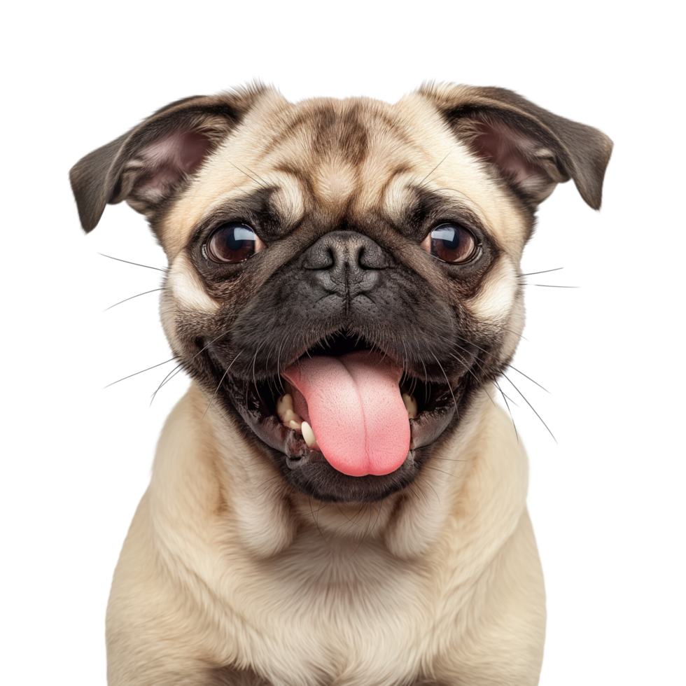 stuck out tongue, winking eyes dog isolated on white background png