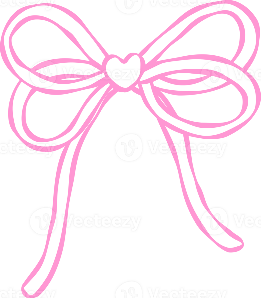 Reto Squiggle Wavy Ribbon Bow Outline png