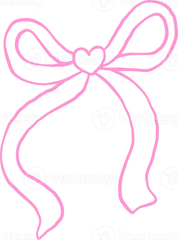 Retro Squiggle Ribbon Bow Outline png
