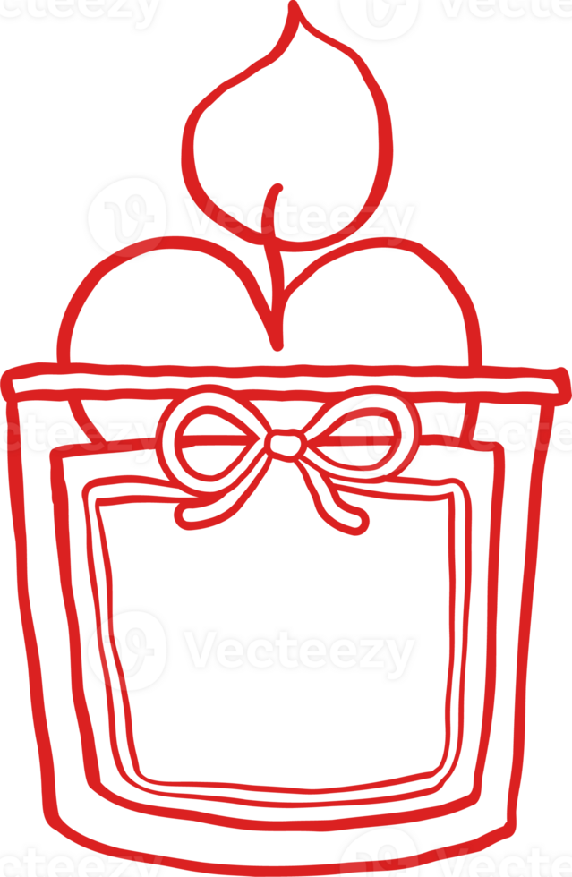 Retro Valentine Heart Candle Outline png