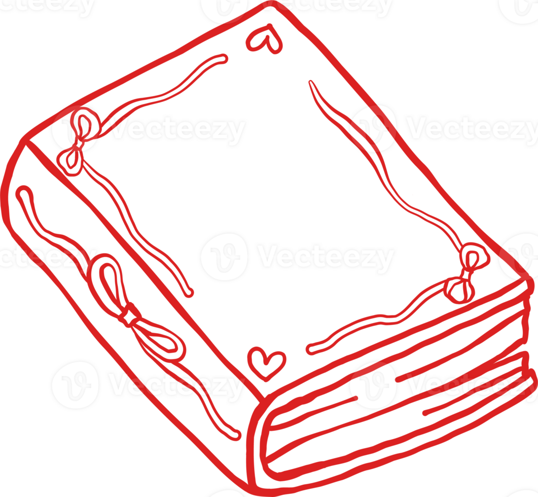 Retro Valentine Bookish Close Book Outline png