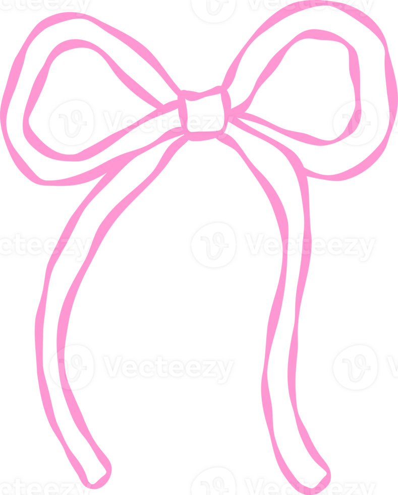 Playful Squiggle Wavy Bow Outline Hand Drawn png