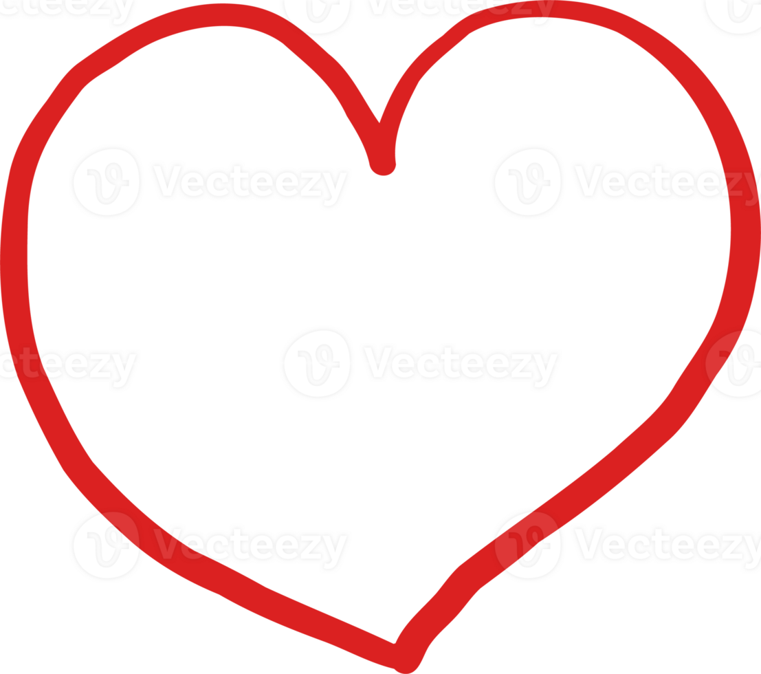 Playful Valentine Heart Squiggle Hand Drawn outline png