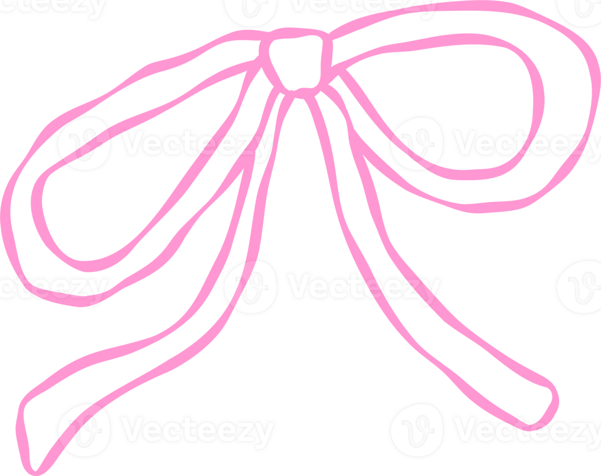 Squiggle Wavy Ribbon Bow Outline png