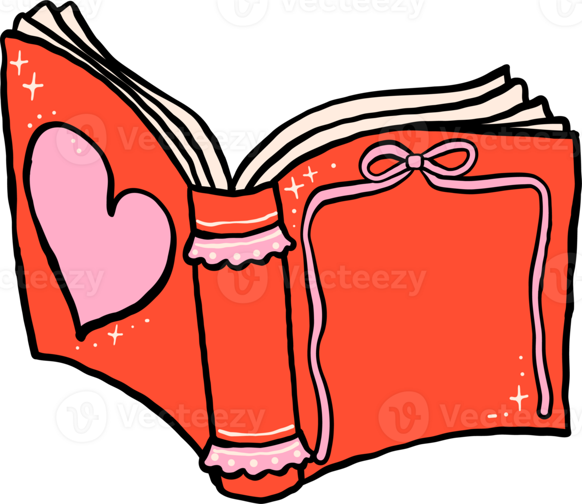 Retro Valentine Bookish Open Book png