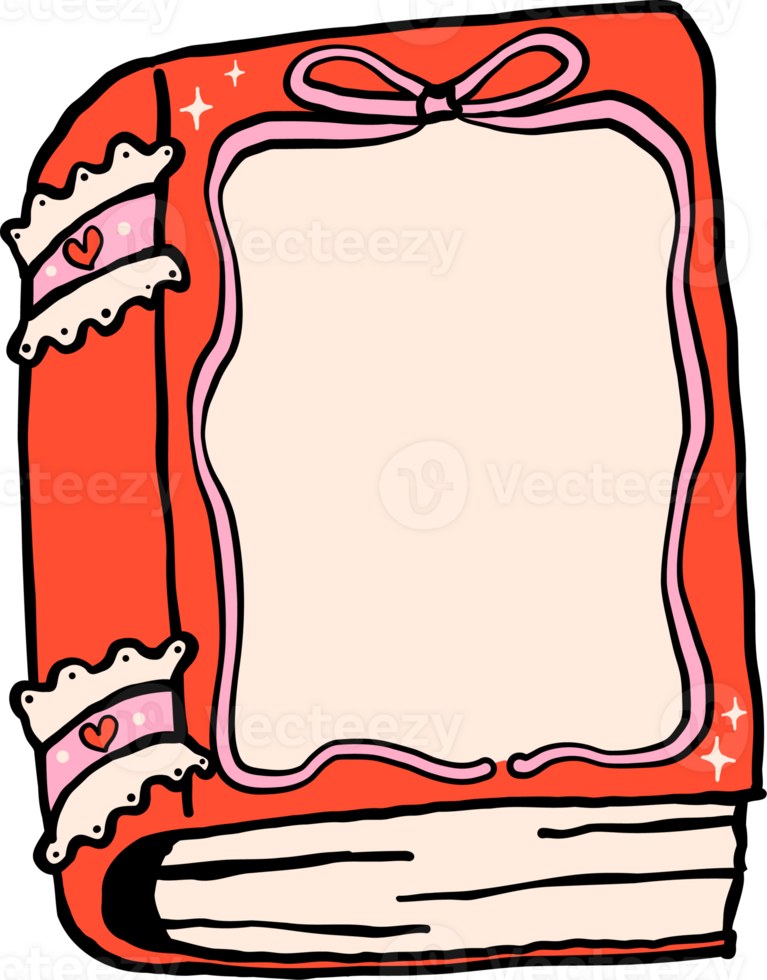 Retro Valentine Bookish Close Book Red png