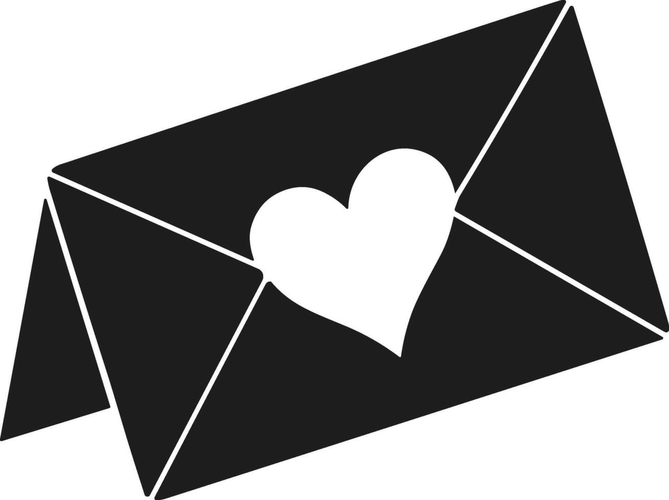 Minimalist Heart Envelope Illustration - Perfect for Valentine's Day vector