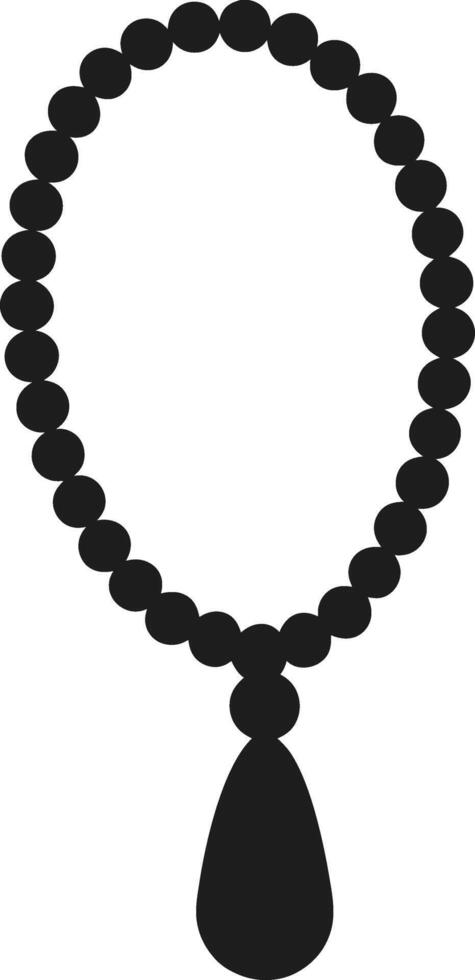 Silhouette of Prayer Beads with Tassel Design vector