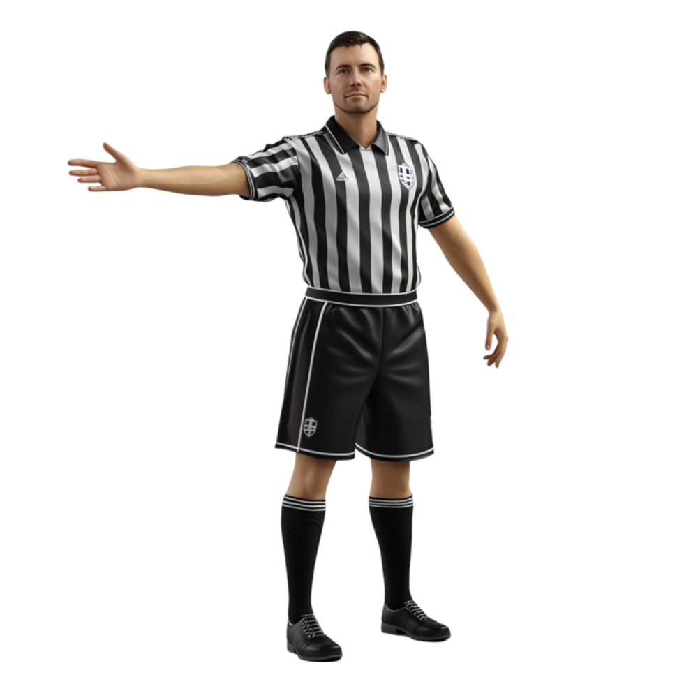 Referee in Uniform with Arms Outstretched png