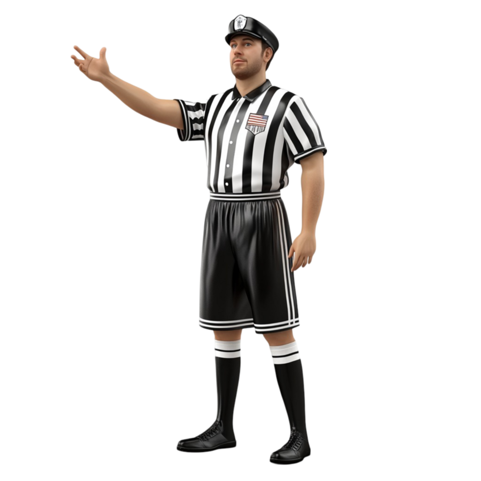 American football referee official with active gesture png