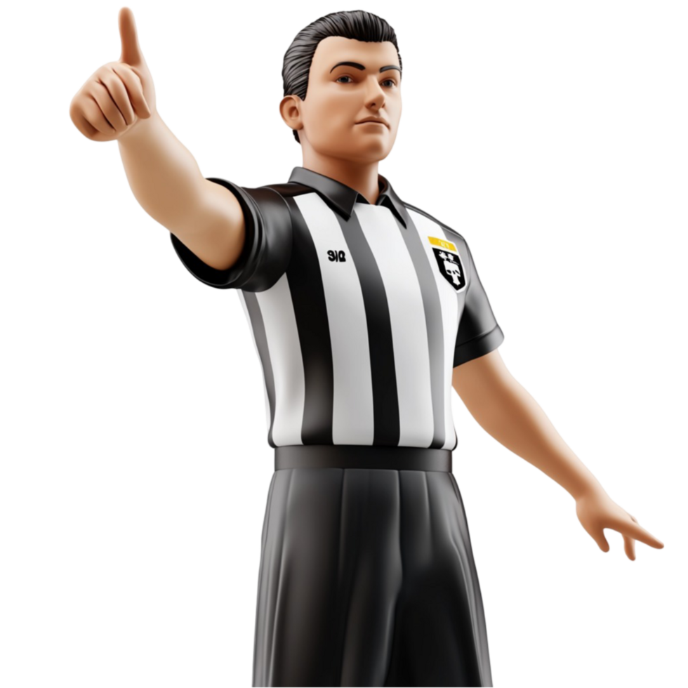 Referee Figurine with Hand Up png