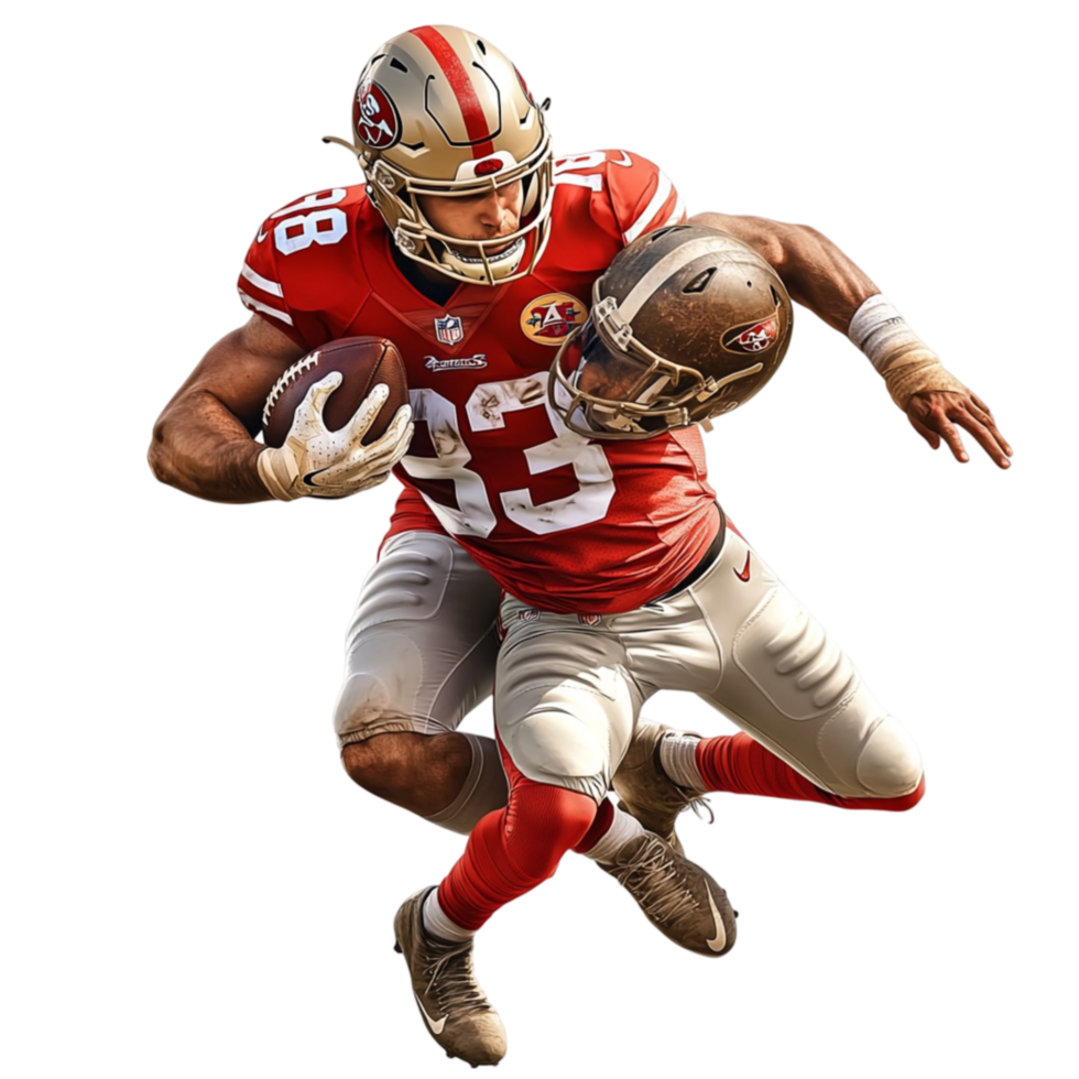 NFL Football Player with Ball on His Back png