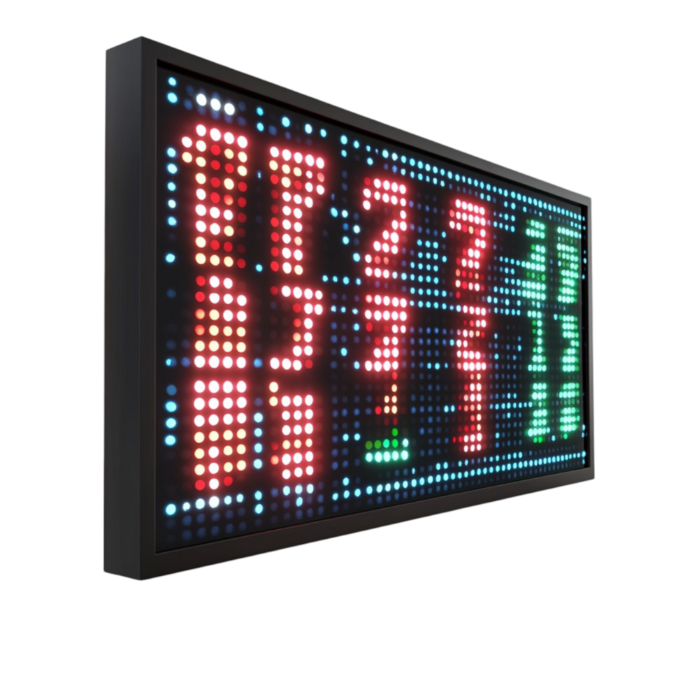 LED Display Board with Numbers and Colors png