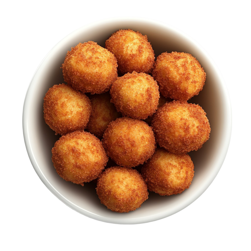 Appetizing Fried Cheese Balls Served in a Bowl Design png