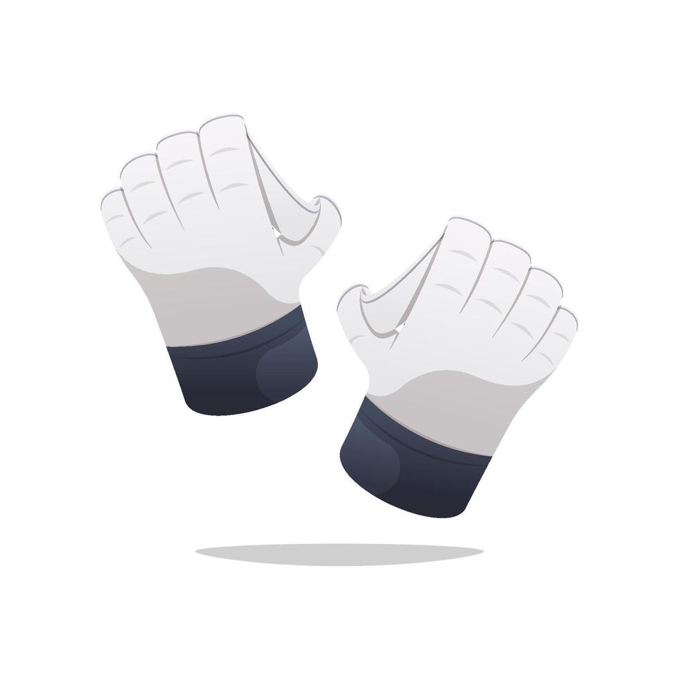 Cricket wicket keeping gloves isolated on white background. vector
