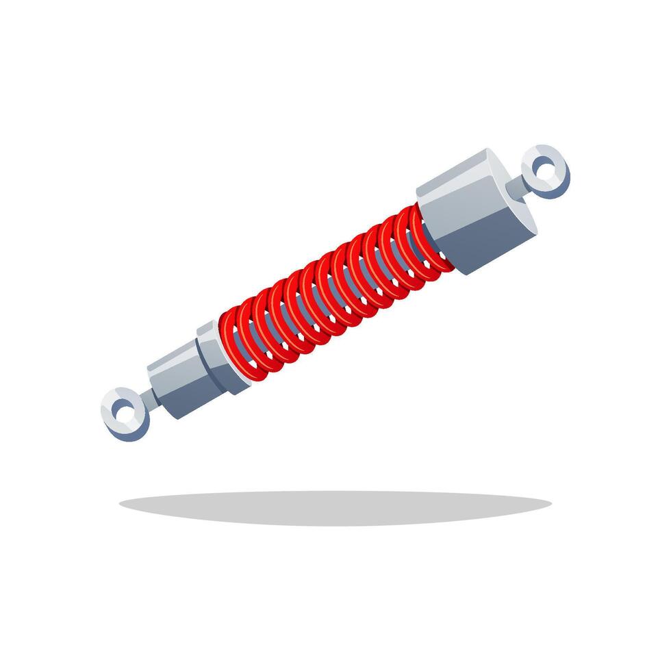 Motorcycle part shock absorber isolated on white background. vector