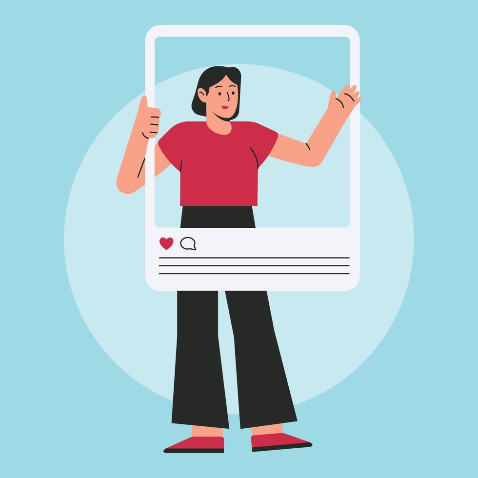 social media like influencer illustration vector