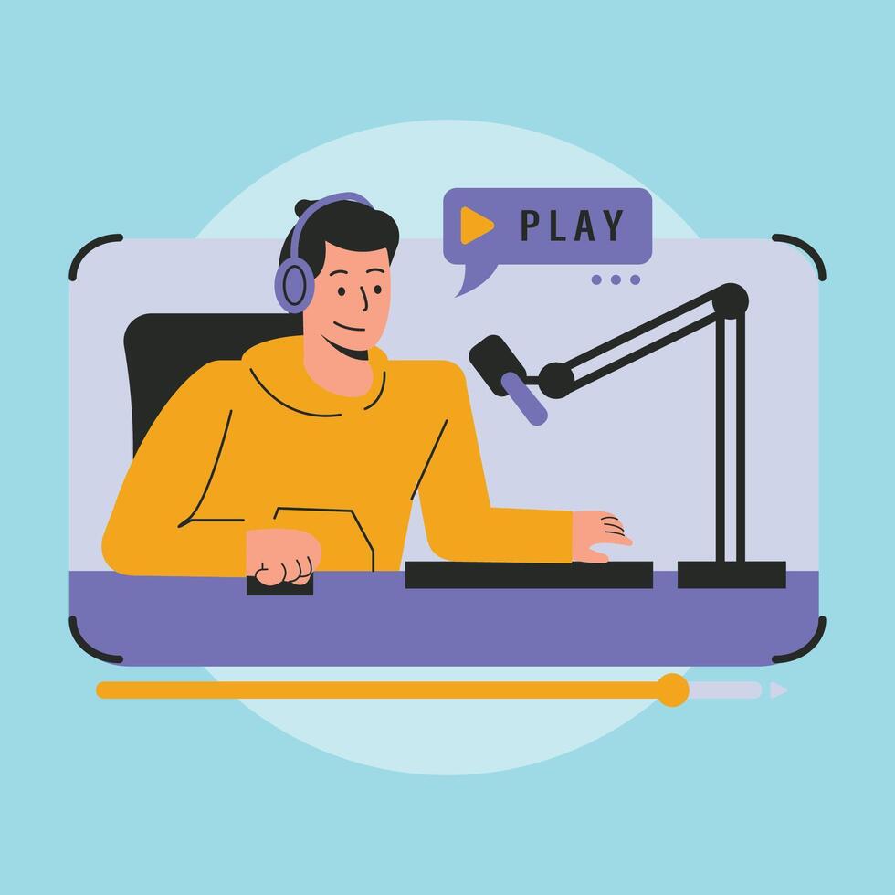 voice influencer illustration vector