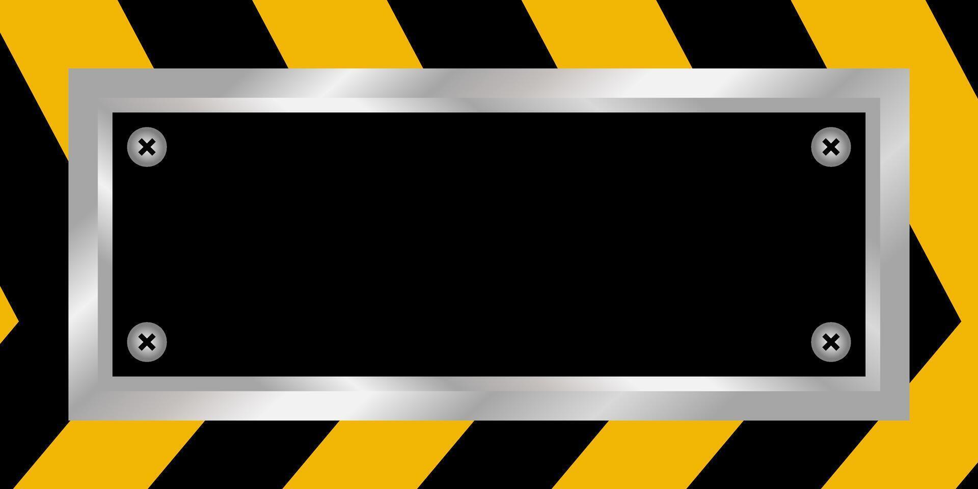 Black yellow construction background. Free copyspace area design. Template for banner, poster, social media, web. vector