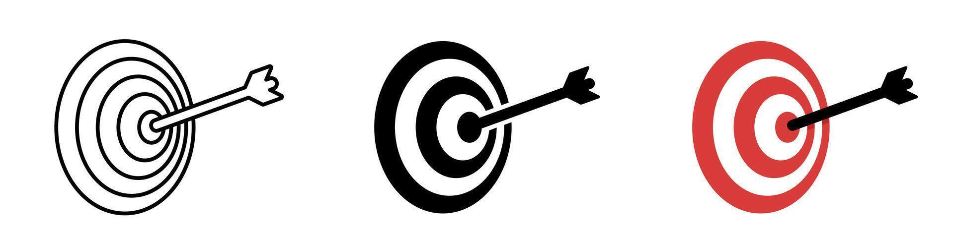 Target icon set, archery target symbols. Design for app, web, poster. vector
