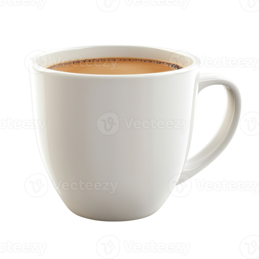 White tea mug on transparent background with clean design png
