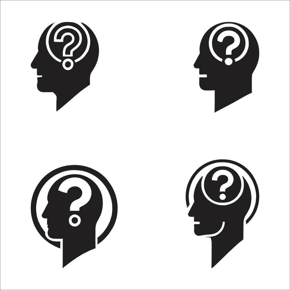 Silhouette Business Man And Question Mark Warning Design On White Background vector