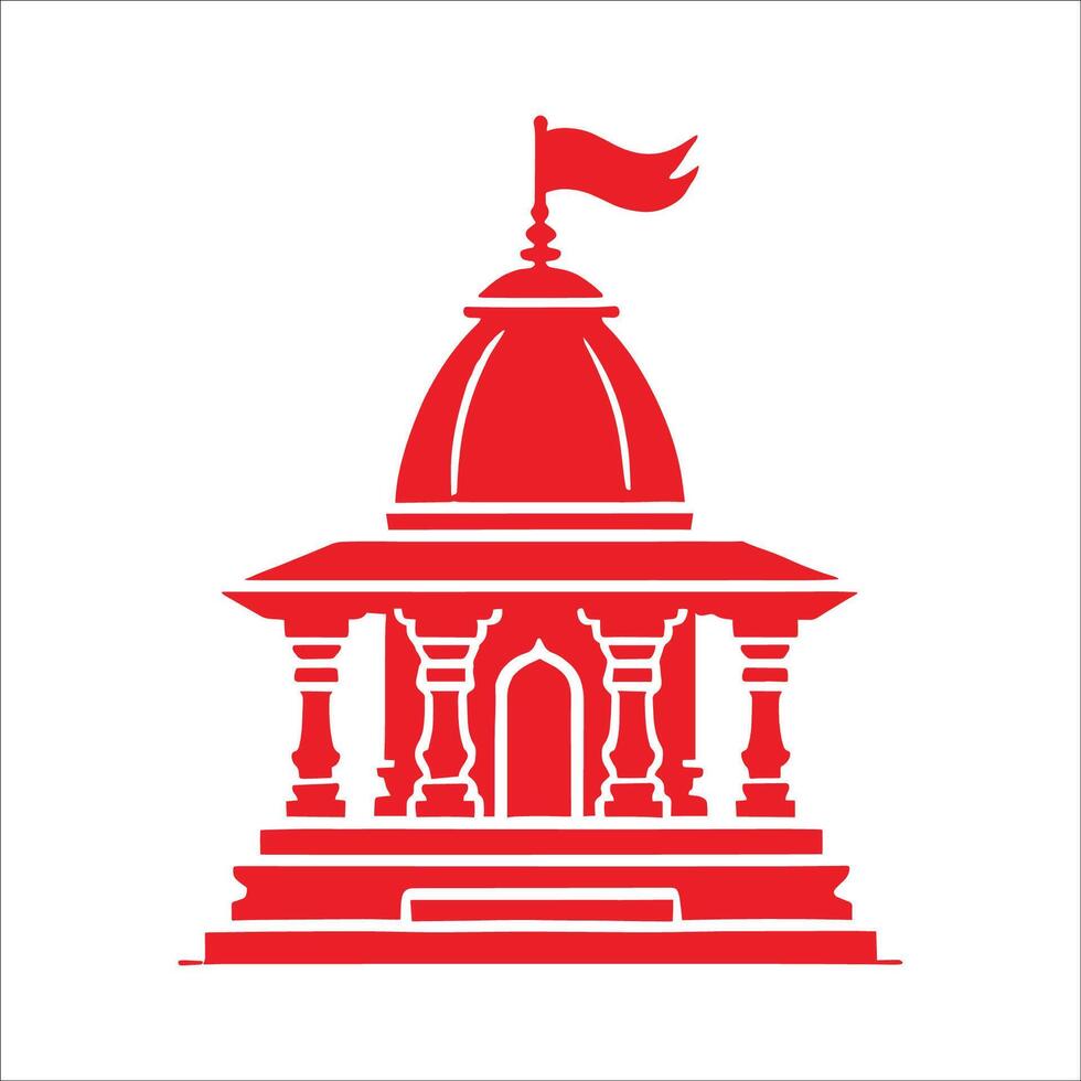 A Hindu Temple Hinduism Ram Mandir On White Background vector