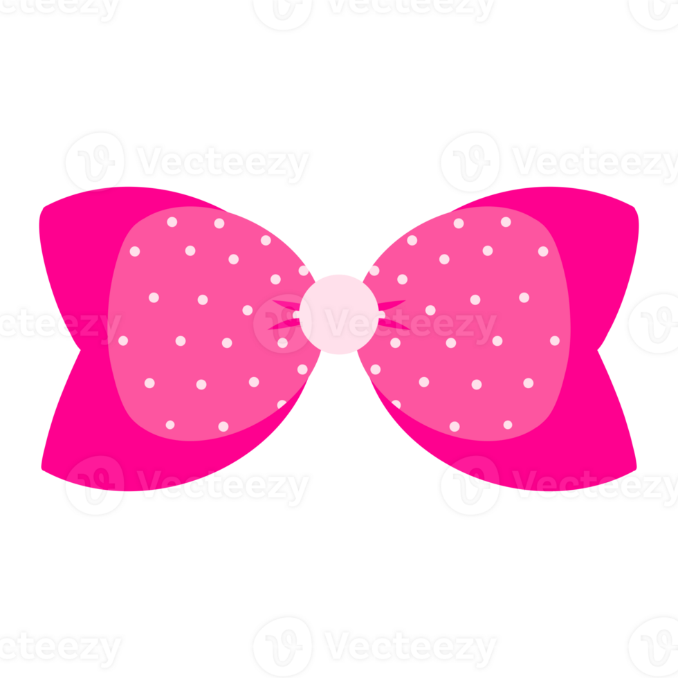 Illustration of a dark pink bow with many small dots inside, conveying femininity, elegance and happiness. Bows can convey celebration, decoration and are also suitable for various creative works. png