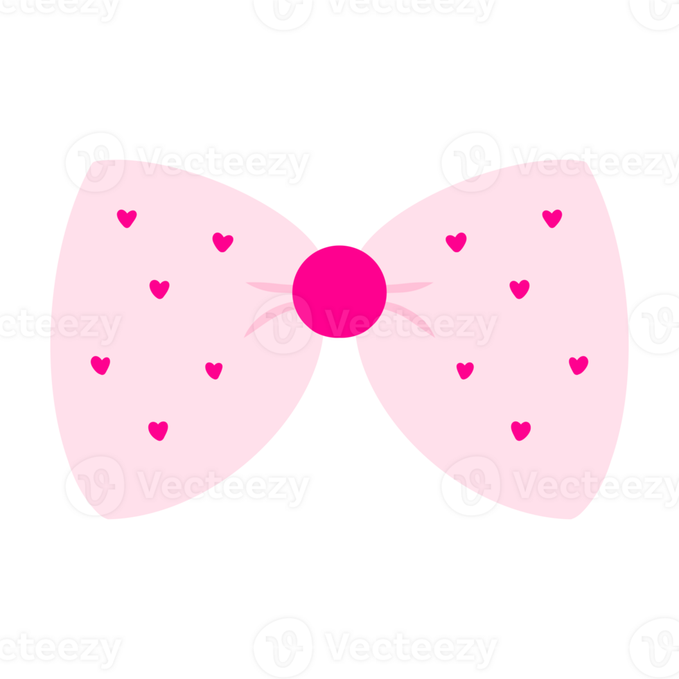 Illustration of a light pink bow with small hearts, conveying femininity, elegance, and happiness. Bows can symbolize celebration, decoration, and are also suitable for creative projects. png