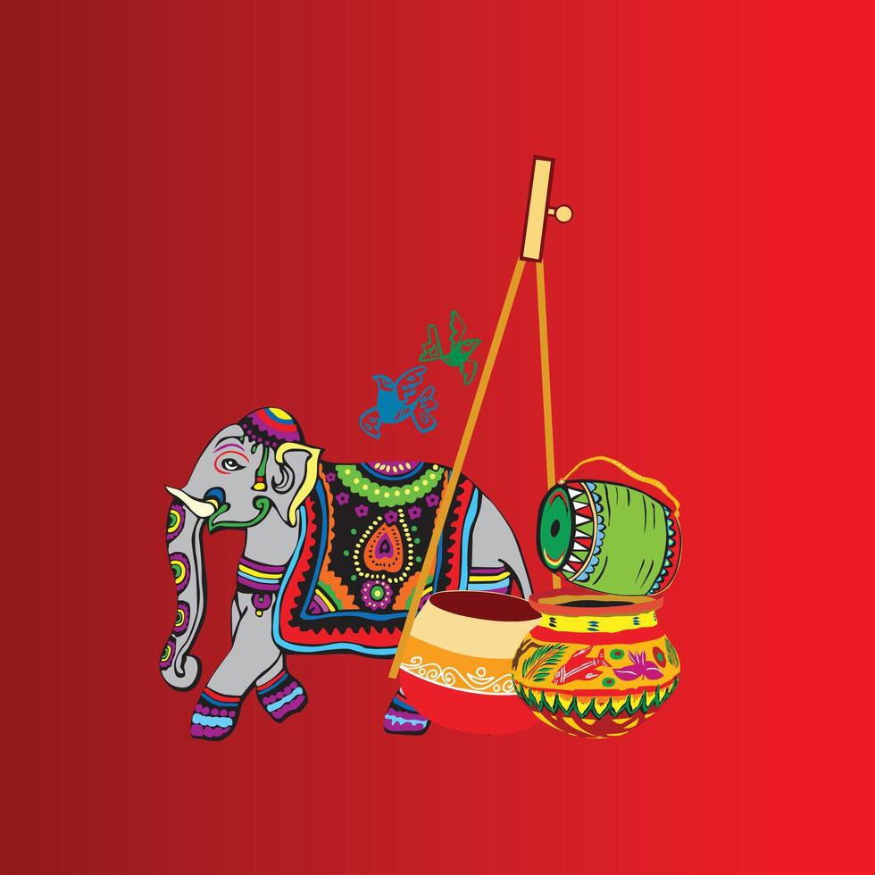 Elephant dol tobla aktara illustration vector