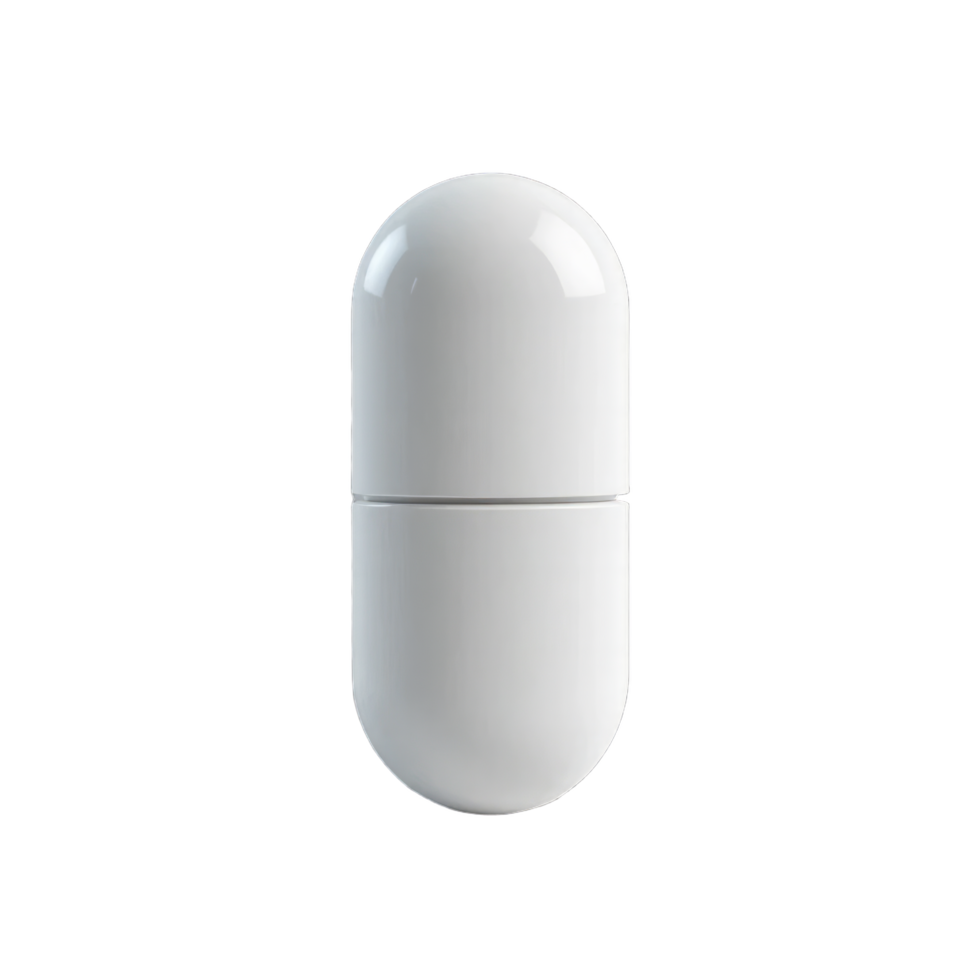 A Single White Capsule Pill Medicine Healthcare Pharmaceutical Product png