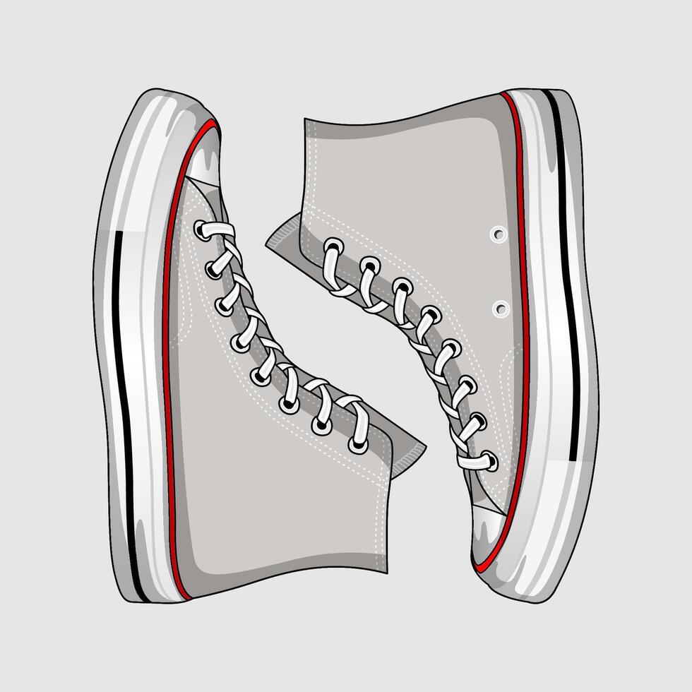 Sneaker Footwear With Grey Color vector