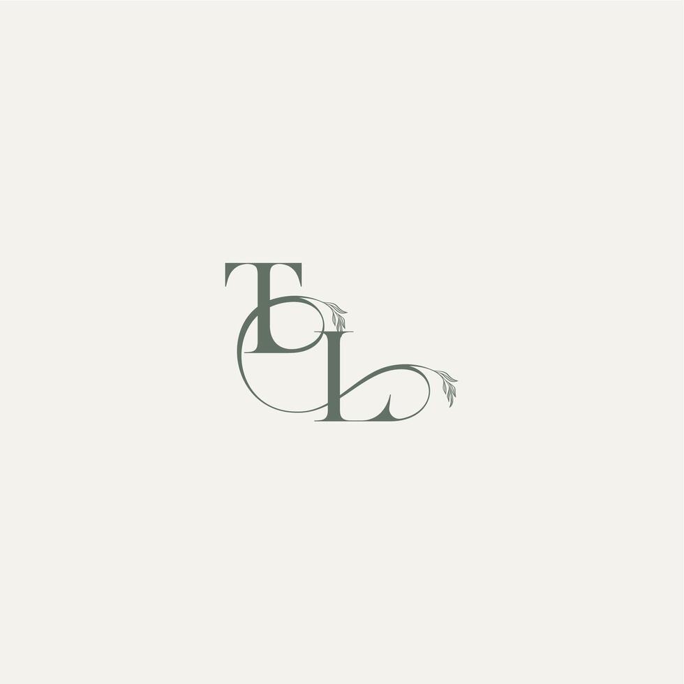 wedding concept monogram elegant and elegant logo LT organic hairline logotype letter vector