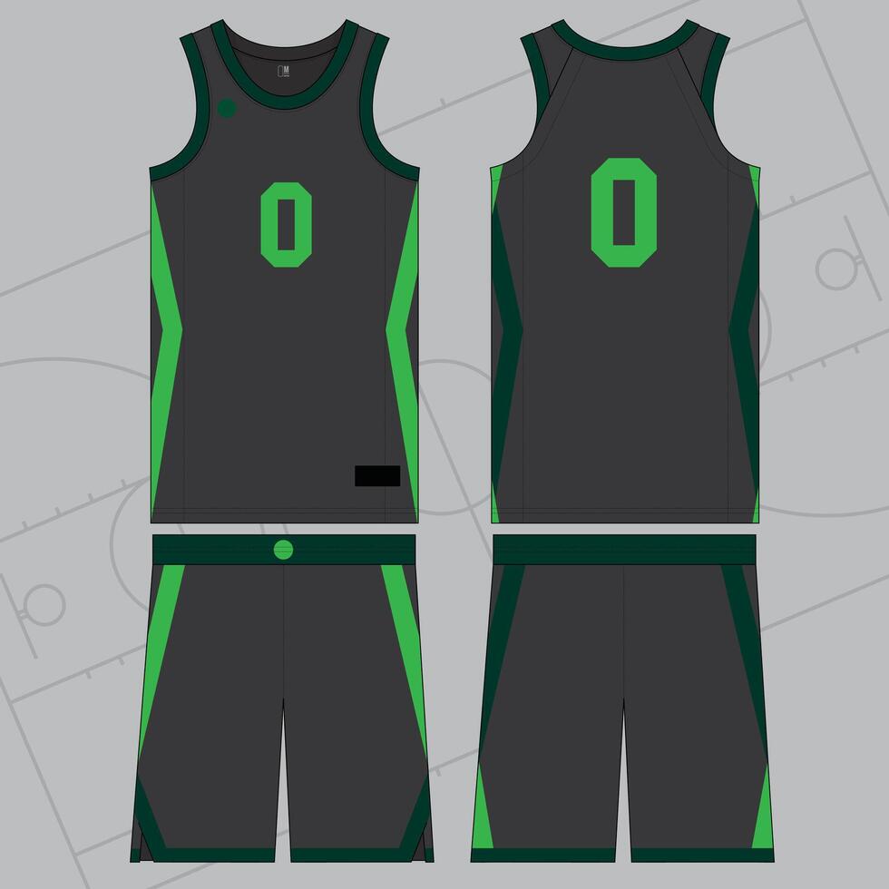 Modern Color Combination of Team Basketball Jersey in Different Angle View vector