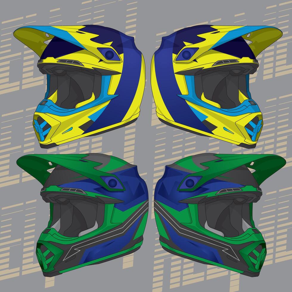 modern motocross helmet design template vector