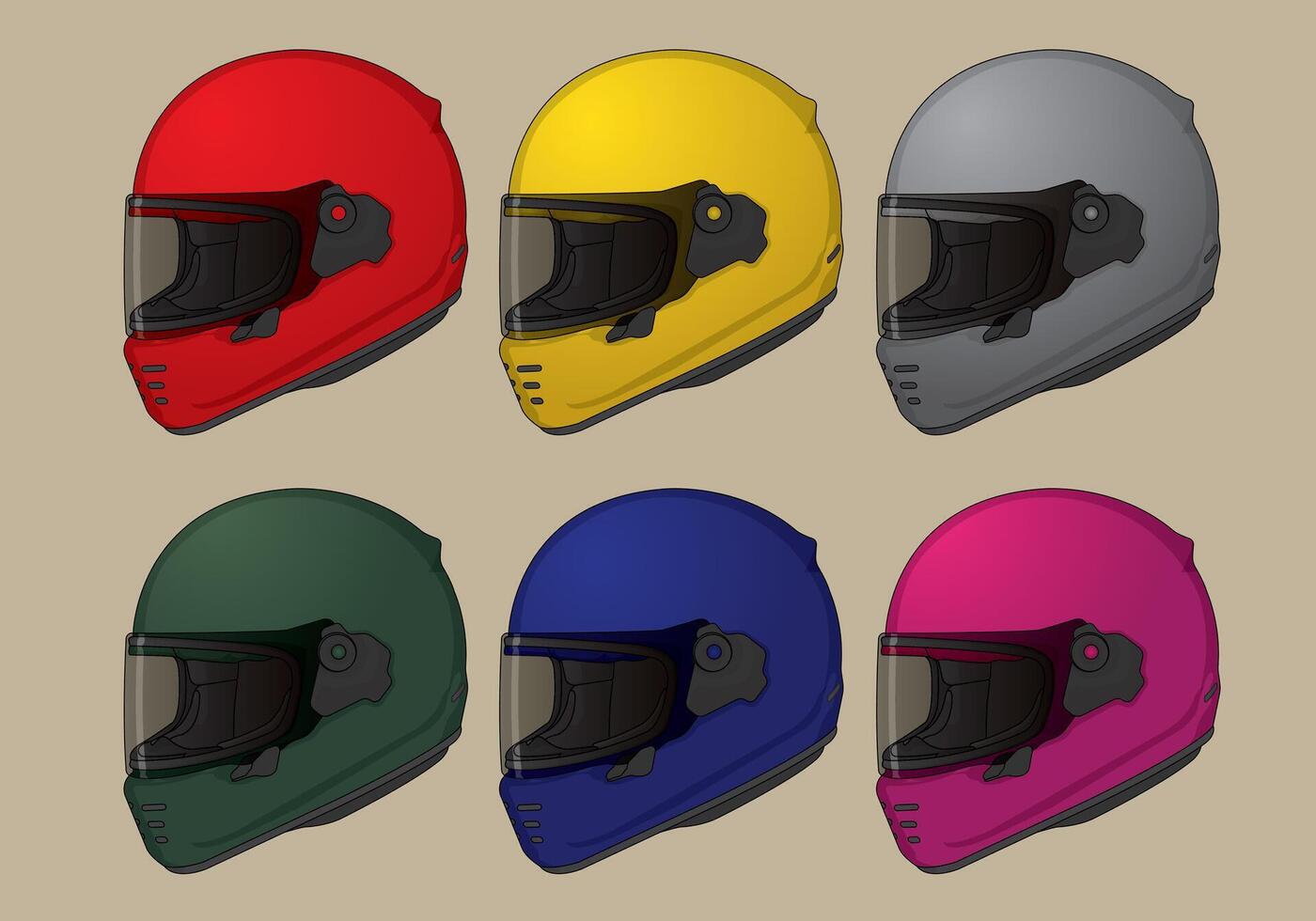 Retro Vintage design helmet in different plain color vector