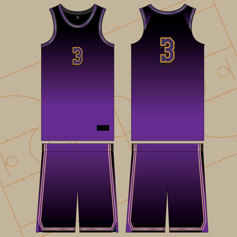 Modern Purple Basketball Jersey Design Template Mock up vector