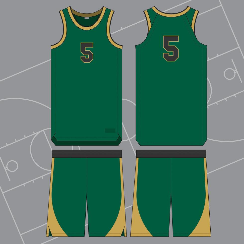 Flat Rendition of Team Uniform Basketball Jersey Template vector