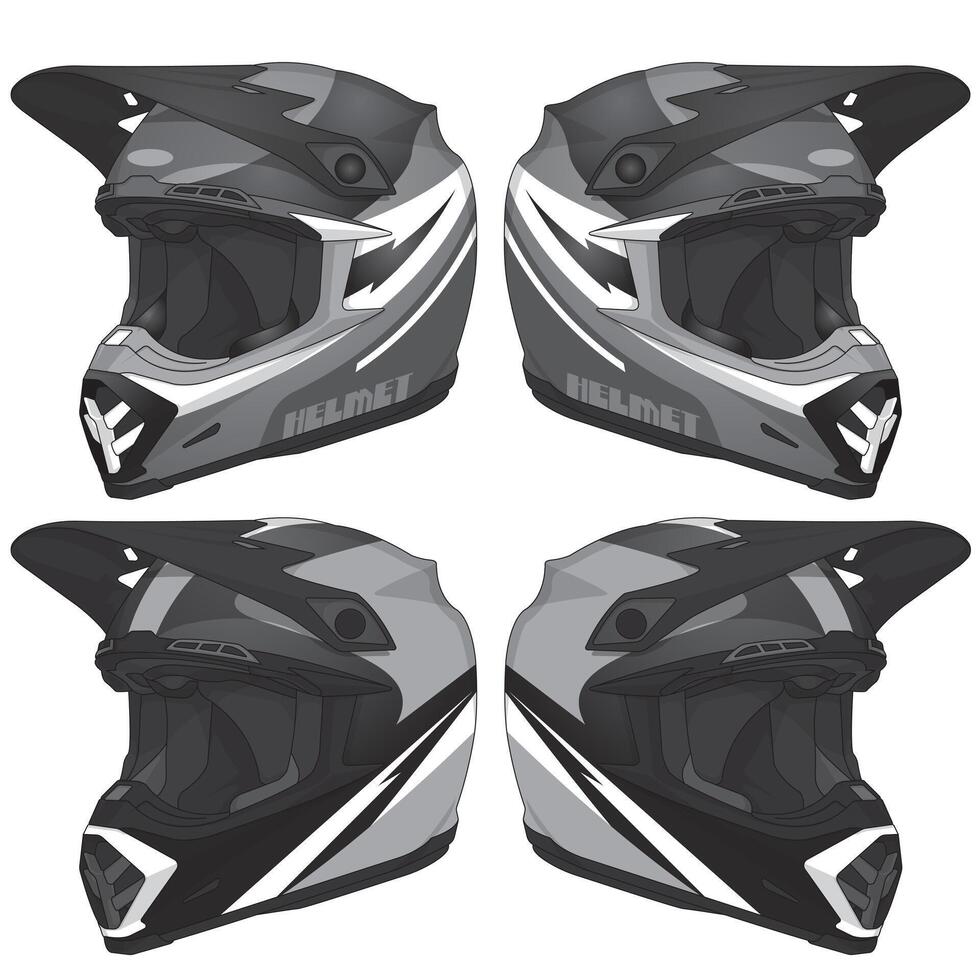 Helmet in black and white color combination for head protection vector