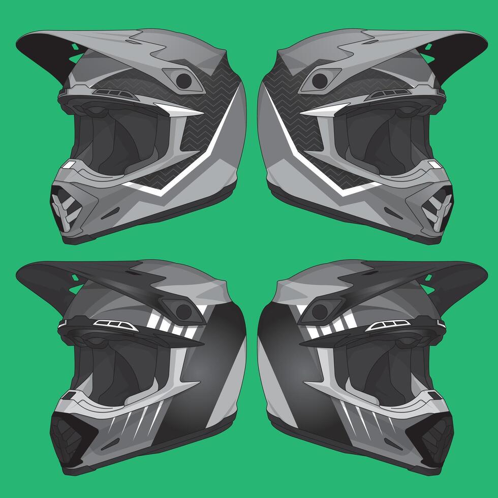 Black and White design Helmet protection gear vector
