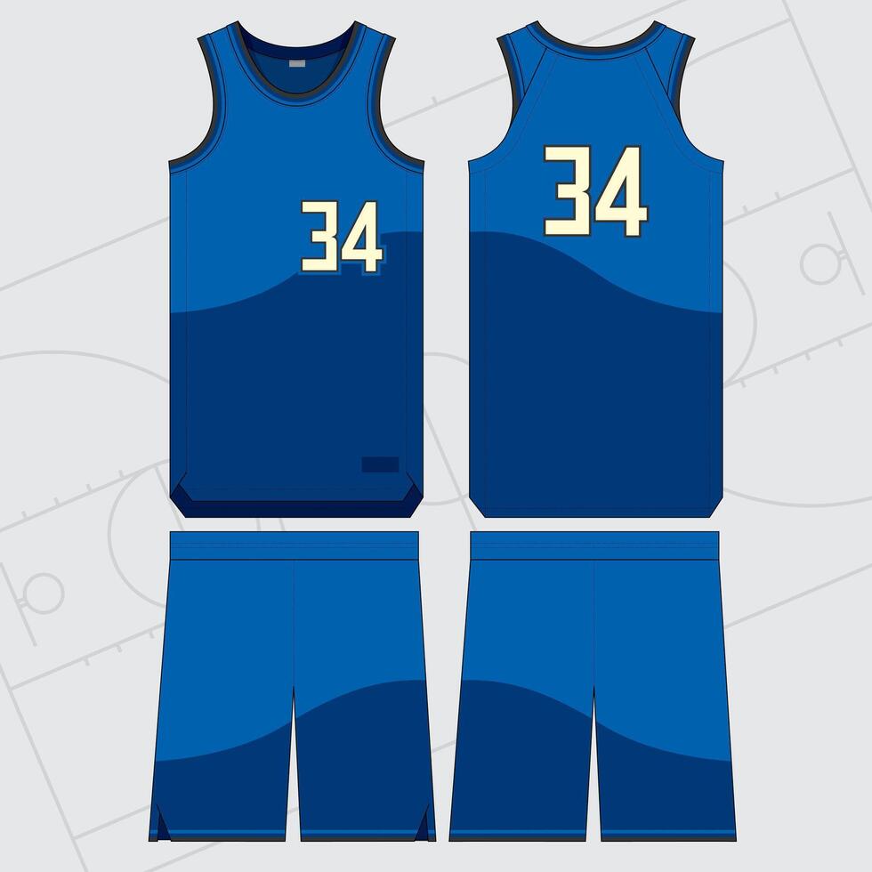 Modern Design Basketball Apparel Jersey Uniform Set Flat Render vector