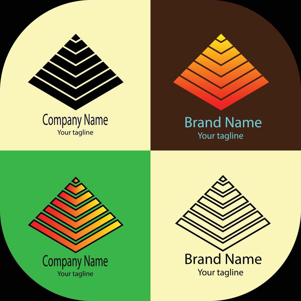 Favorite Best logo design with four different designs of the same shape vector