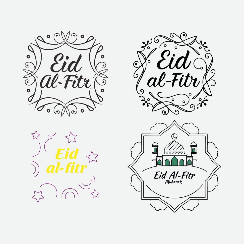 eid al fitr happy vector