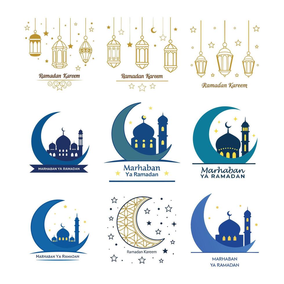 ramadan mubarak art of muslim vector