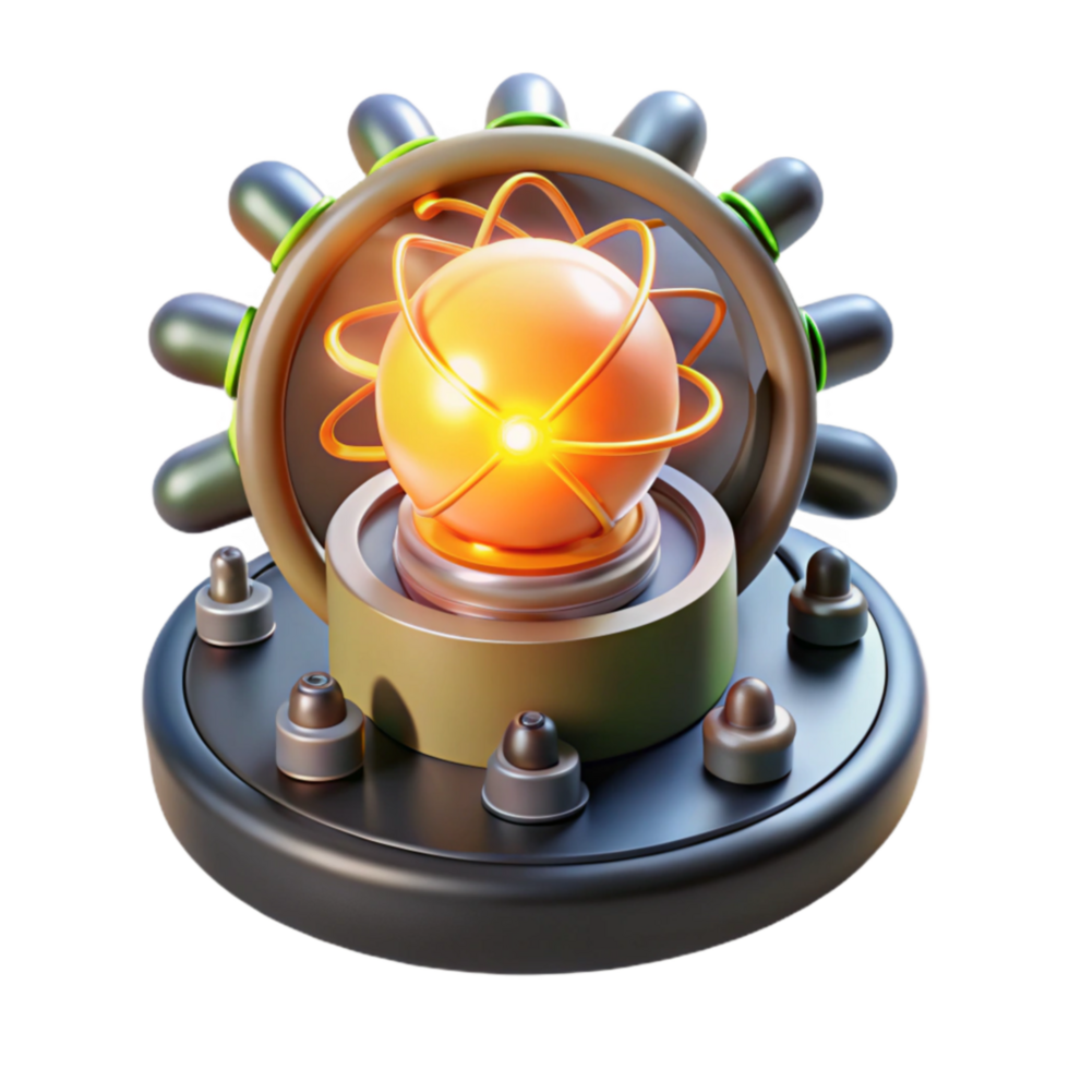 Atomic Energy Reactor 3D Render of Futuristic Power Source png