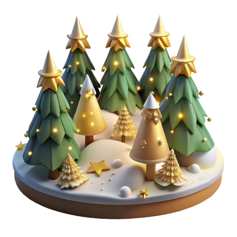 Enchanted Christmas Tree Forest Festive Winter Wonderland Scene png