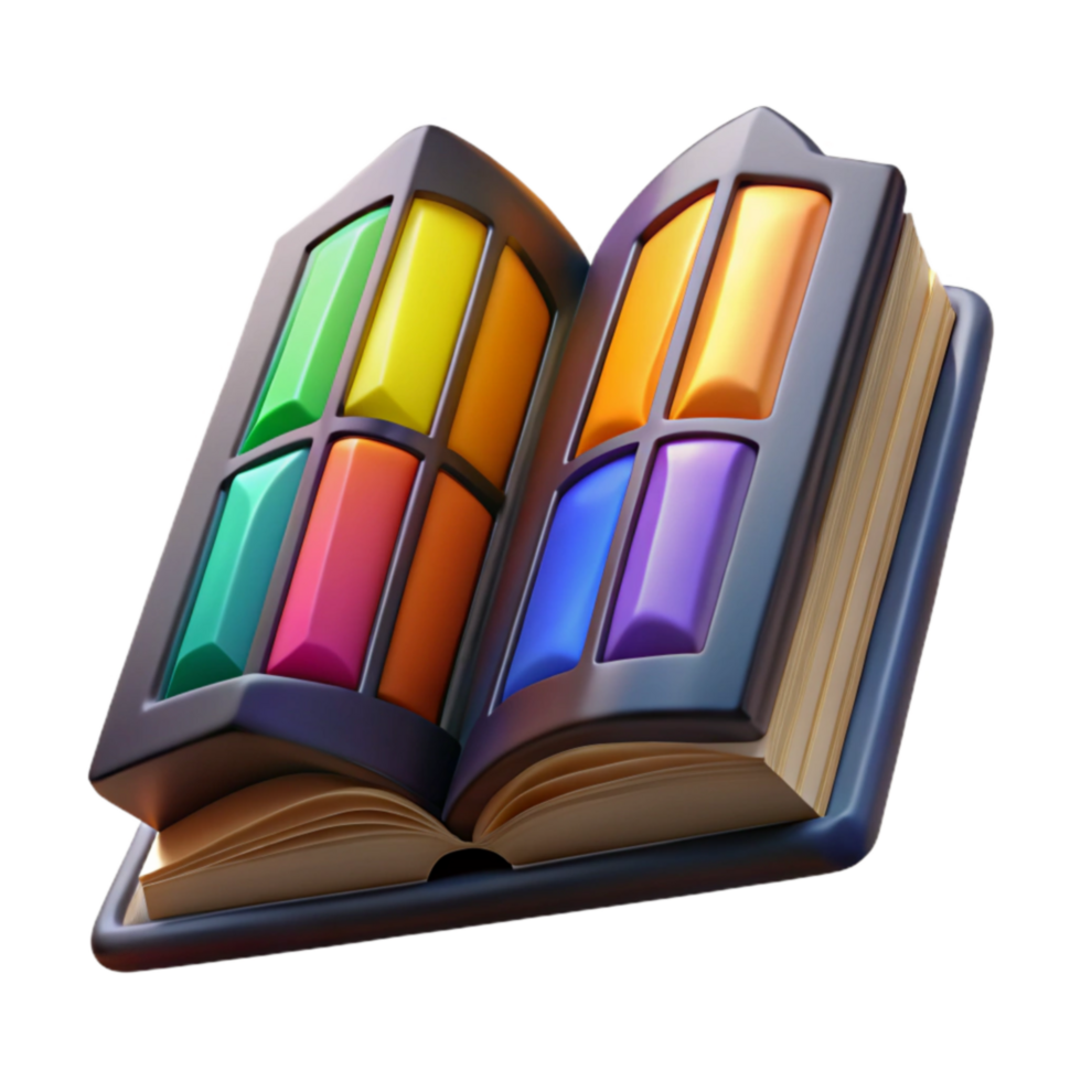 Colorful Blocks Puzzle Book 3D Render of Interactive Game png