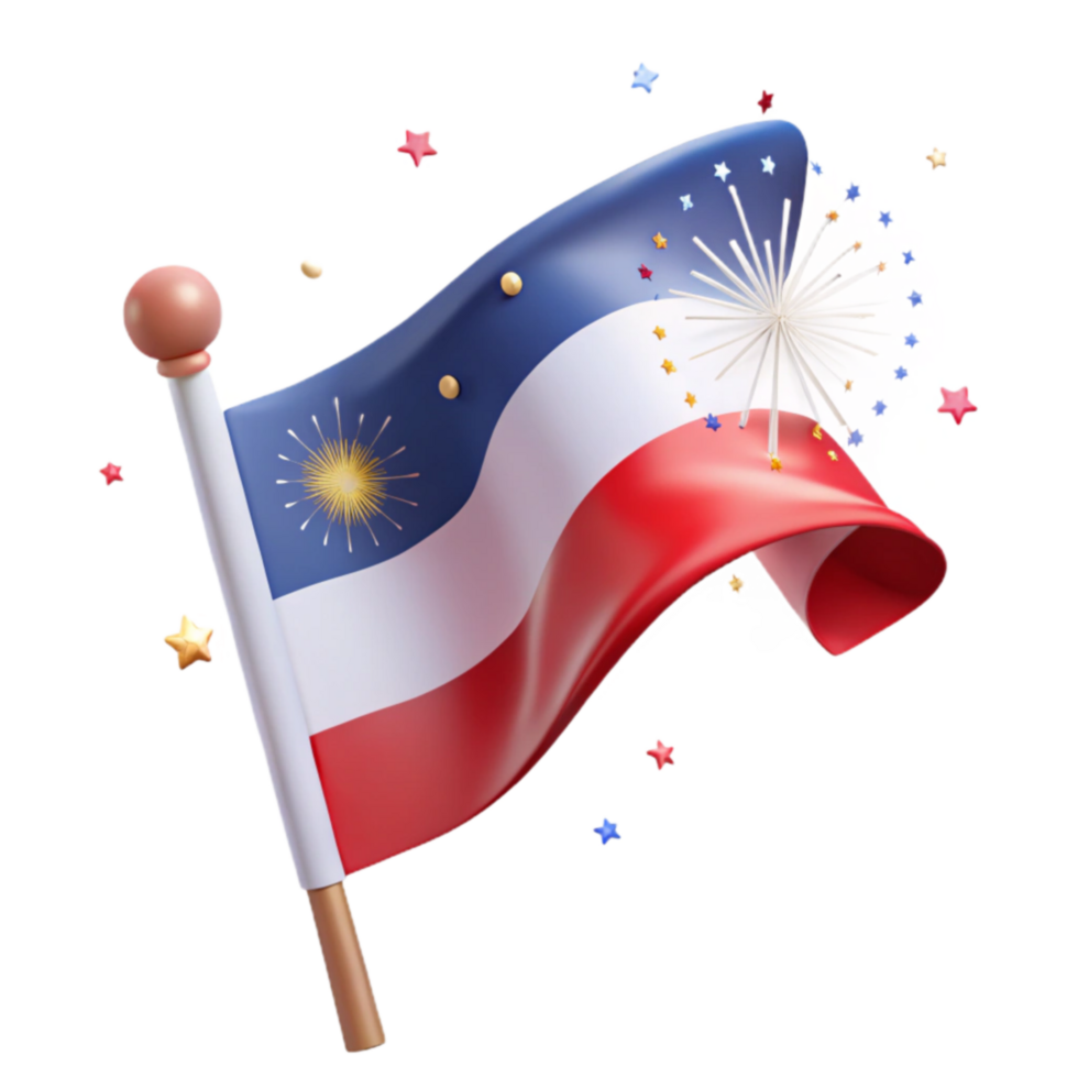 Celebrating National Holiday Festive Flag and Fireworks png