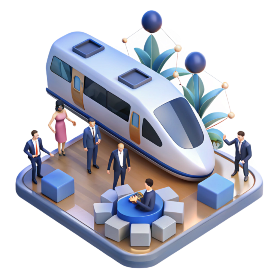 High-Speed Rail Business Meeting Modern Travel png