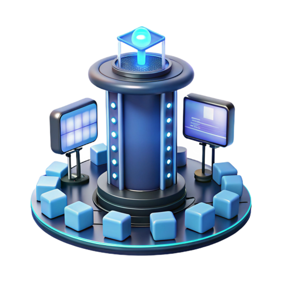 Futuristic Data Center Centralized Server Network System png